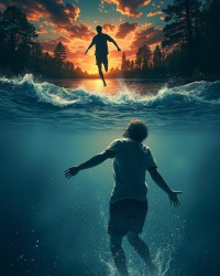 Después de que se anunciara públicamente su relación con el chico más guapo de la escuela, su amigo de la infancia se enfadó tanto que saltó al lago.